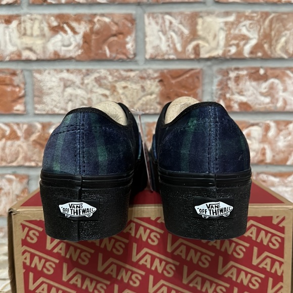 Vans Authentic stacked platform Velvet Plaid green black women’s size 9 - Picture 7 of 10